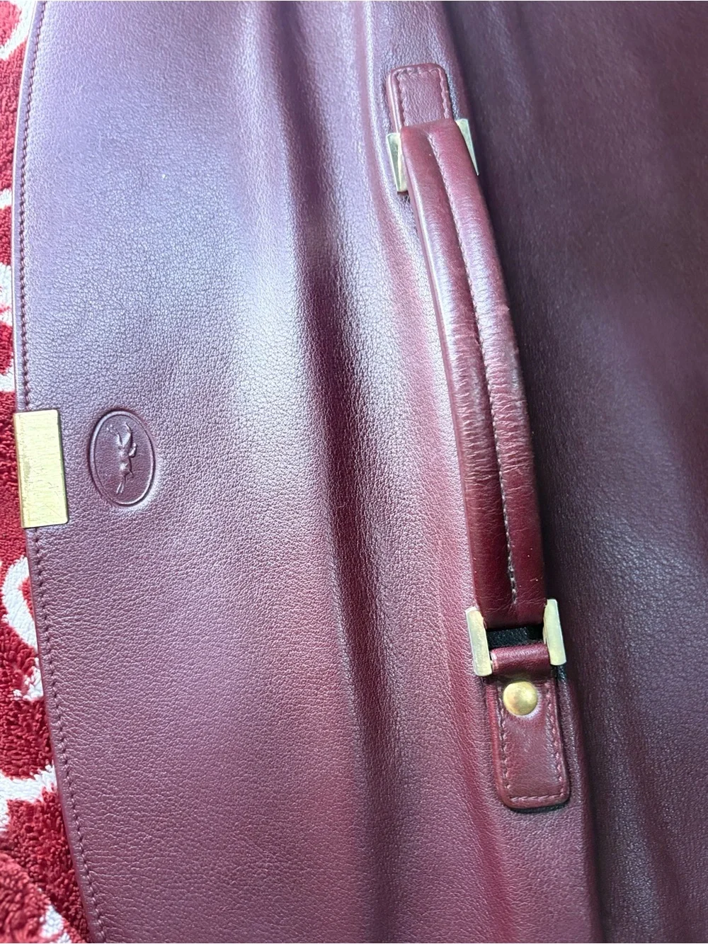 Vintage Longchamp Paris Burgundy Leather Briefcase Made in France